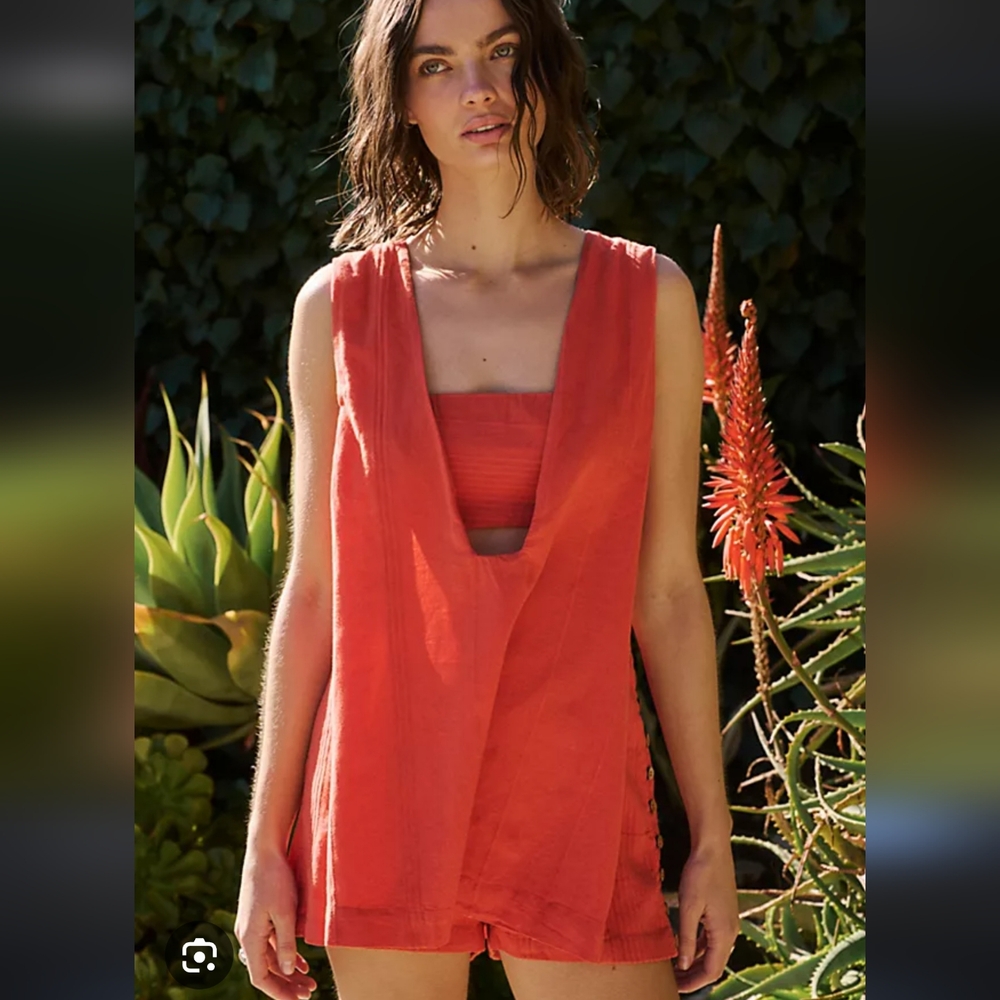 Free People Orange Jumpsuit